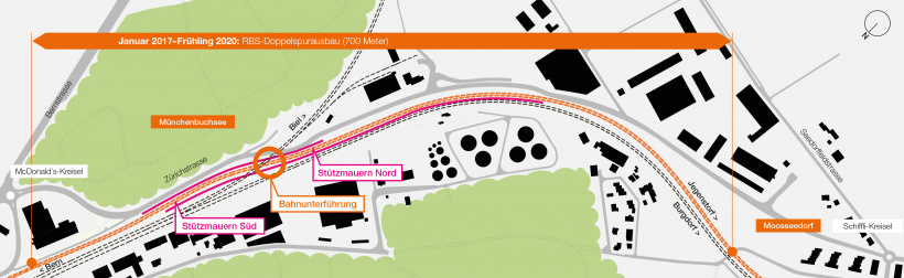 Map der neuen Doppelspur